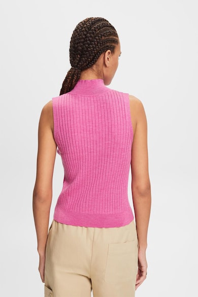 Esprit Вълнен пуловер с висока яка, без ръкави Жени