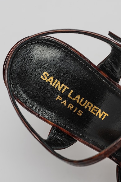 Saint Laurent Лачени кожени сандали Bianca с масивен ток Жени
