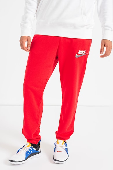 Nike Pantaloni sport din amestec de bumbac cu broderie logo Barbati