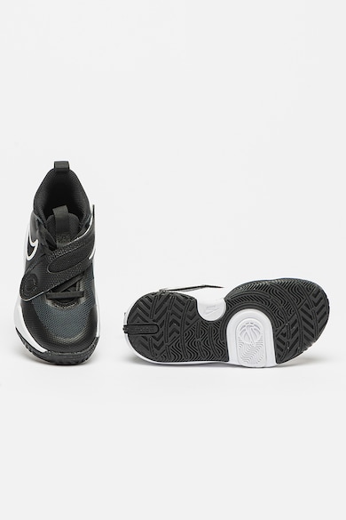 Nike Pantofi cu insertii din piele si imprimeu logo pentru baschet Team Hustle Baieti