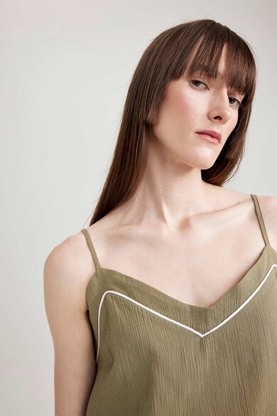 DeFacto V-nyakú pizsama állítható pántokkal női