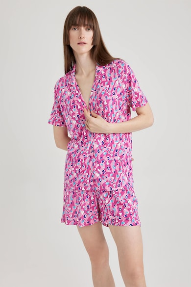 DeFacto Pizsama hajtókás gallérral női