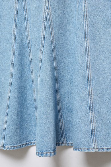 Mango Fusta de denim cu cusaturi contrastante Aya Femei