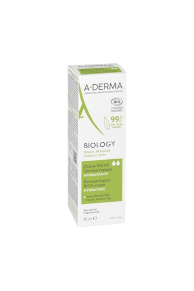 A-Derma Crema faciala hidratanta si calmanta pentru tenul uscat si sensibil, Biology,  40 ml Femei