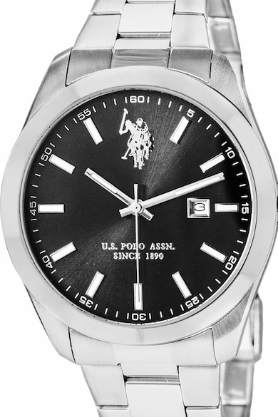 U.S. Polo Assn. Ceas din otel inoxidabil cu logo pe cadran Barbati