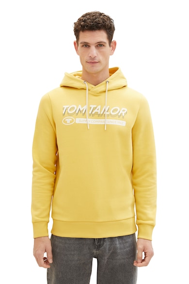 Tom Tailor Húzózsinóros kapucnis pulóver logóval férfi