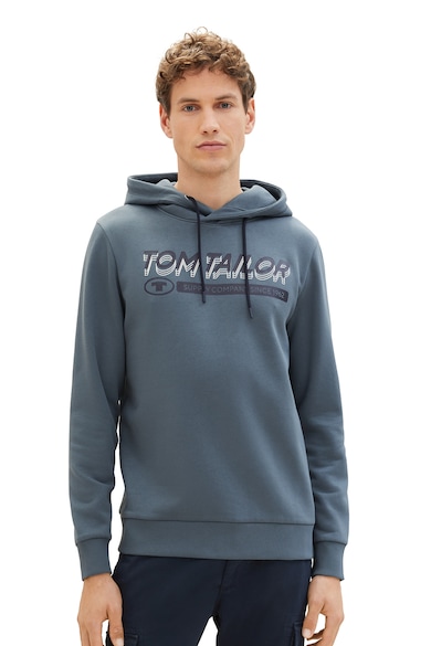 Tom Tailor Húzózsinóros kapucnis pulóver logóval férfi