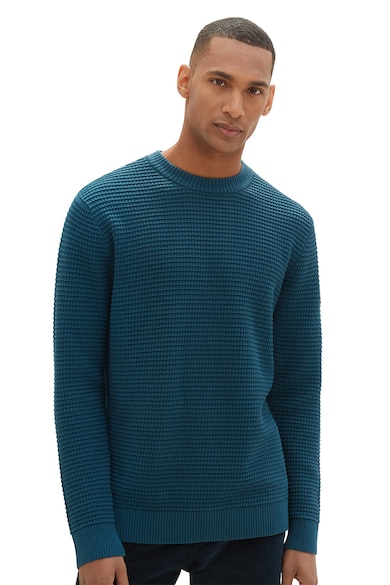 Tom Tailor Kerek nyakú texturált pulóver férfi