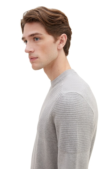 Tom Tailor Kerek nyakú pulóver texturált részletekkel férfi