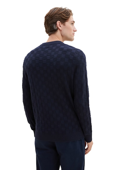 Tom Tailor Кариран пуловер с овално деколте Мъже