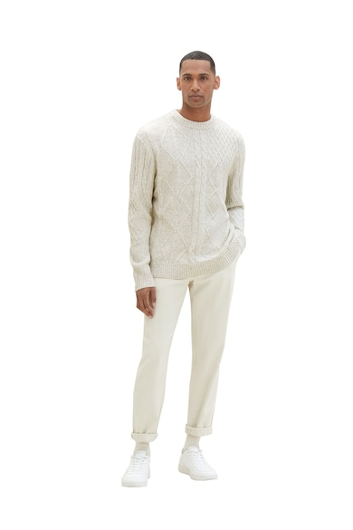 Tom Tailor Пуловер с плетка осморка и овално деколте Мъже