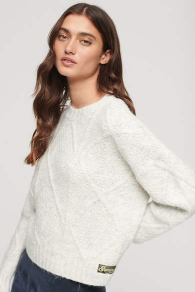 SUPERDRY Round csavart kötésmintás pulóver női