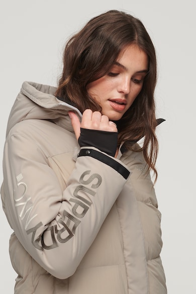 SUPERDRY Geaca bufanta cu gluga si model matlasat Femei