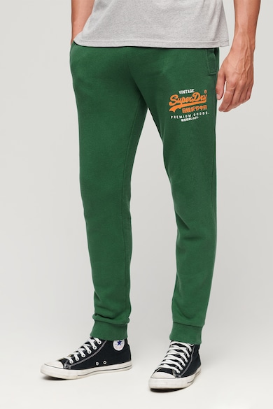 SUPERDRY Pantaloni sport din amestec de bumbac cu imprimeu logo discret Ovin Classic Heritage Barbati