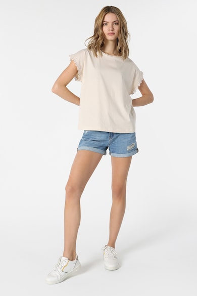 COLIN'S Egyszínű póló hímzett rátétekkel női