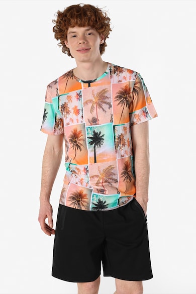 COLIN'S Fotó- és trópusimintás kerek nyakú póló férfi