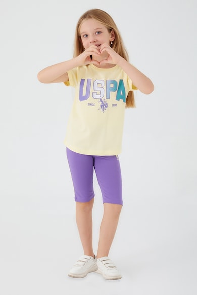 U.S. Polo Assn. Тениска с принт и къс клин Момичета