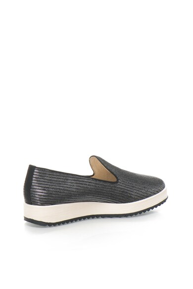 Buffalo Pantofi slip-on negri cu insertii de lurex argintiu Femei