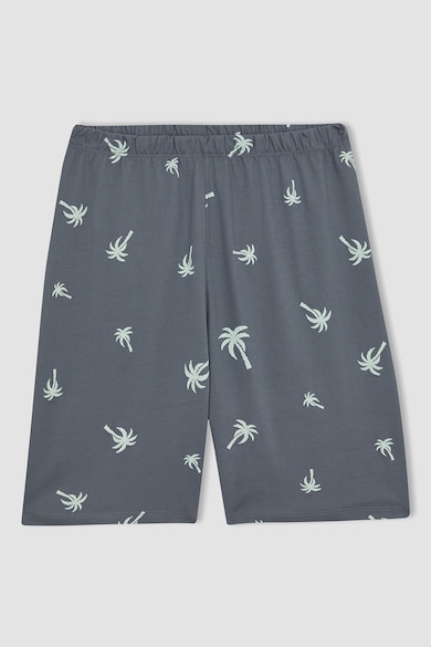 DeFacto Pijama cu imprimeu text si tropical Baieti
