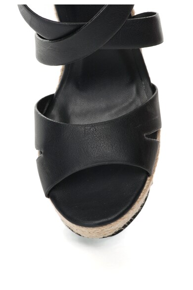 Bullboxer Sandale wedge negre tip espadrile Femei