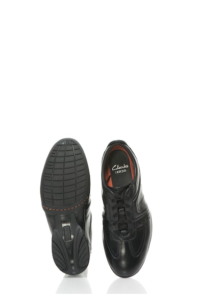 Clarks Pantofi sport negri din piele Flux Spring Barbati