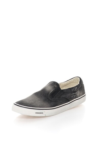 Diesel Pantofi slip-on negru stins din denim Sub-Ways Barbati