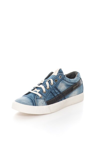 Diesel Tenisi albastru stins cu aspect de denim D-String Femei