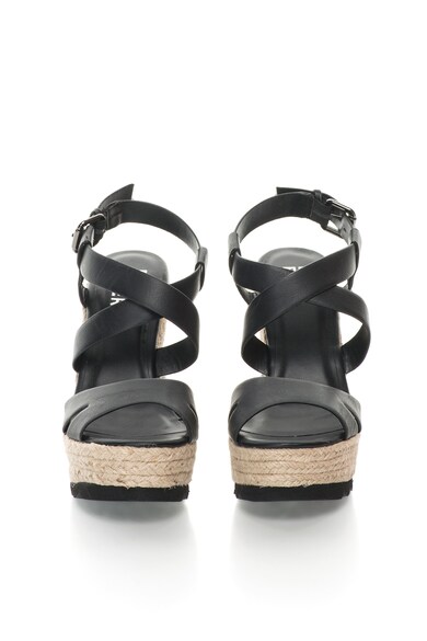 Bullboxer Sandale wedge negre tip espadrile Femei