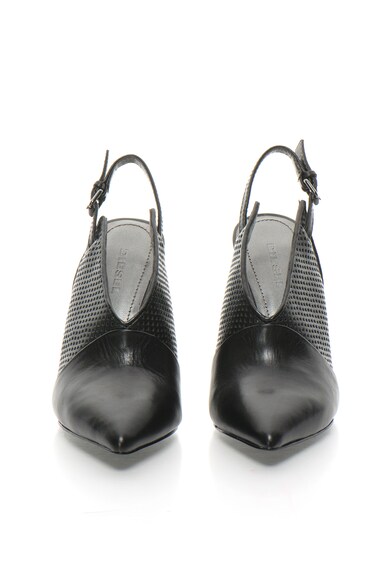 Diesel Черни кожени обувки с отворена пета и перфорации Жени