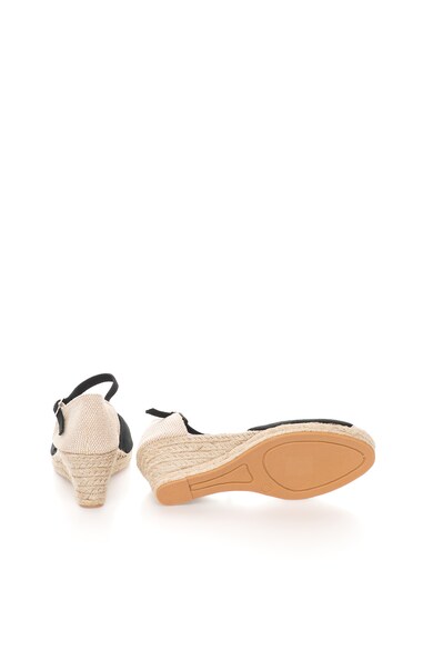 Oakoui Espadrile wedge negru cu bej Brittina Femei