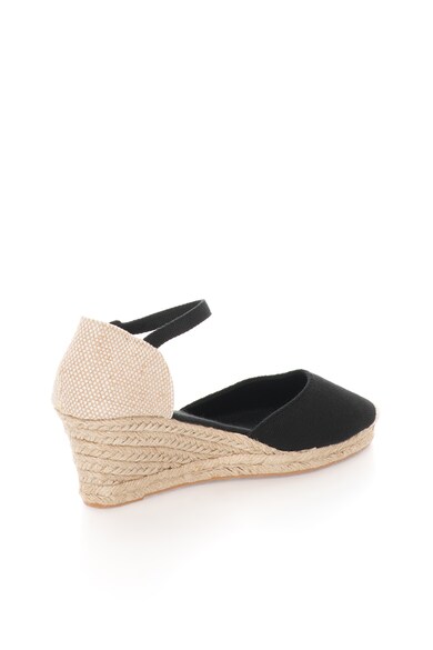 Oakoui Espadrile wedge negru cu bej Brittina Femei