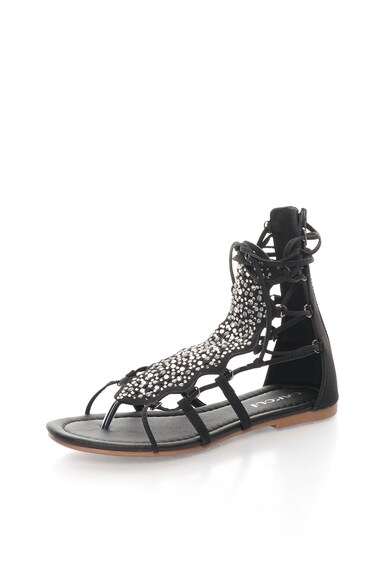 Oakoui Sandale gladiator negre cu strasuri Catia Femei