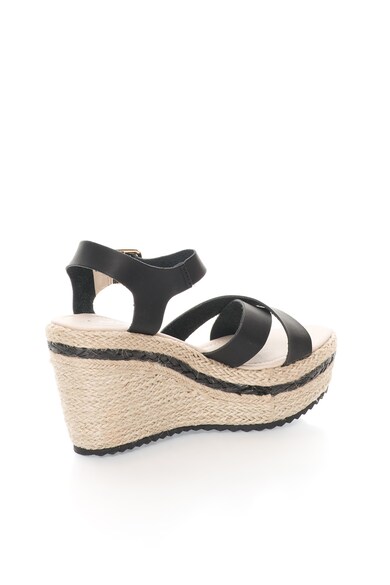 Oakoui Sandale wedge tip espadrile negre Clara Femei