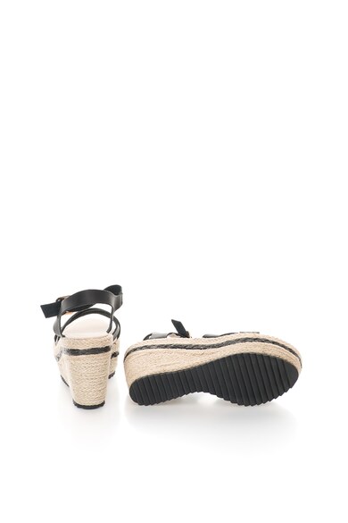 Oakoui Sandale wedge tip espadrile negre Clara Femei