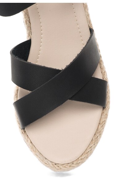 Oakoui Sandale wedge tip espadrile negre Clara Femei