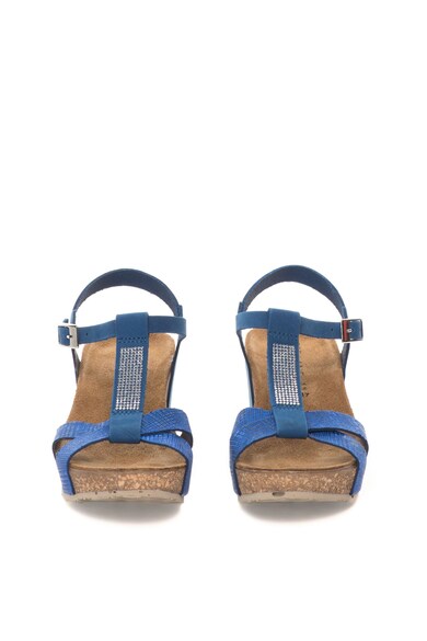 Zee Lane Sandale wedge albastre de piele nabuc Femei