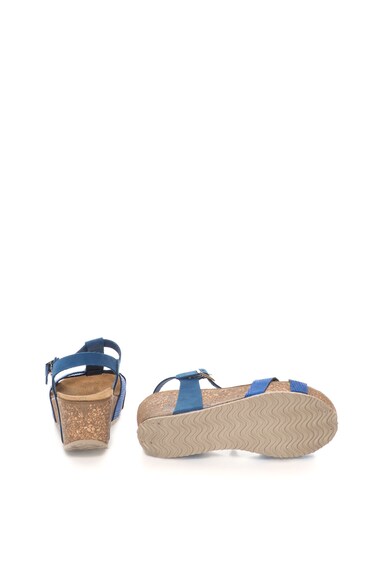 Zee Lane Sandale wedge albastre de piele nabuc Femei