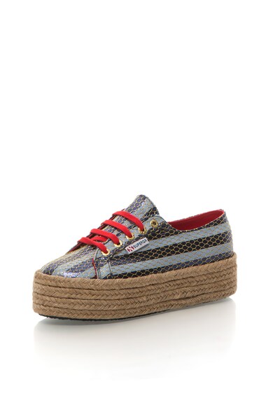 Superga Tenisi flatform tip espadrile cu model in dungi Femei