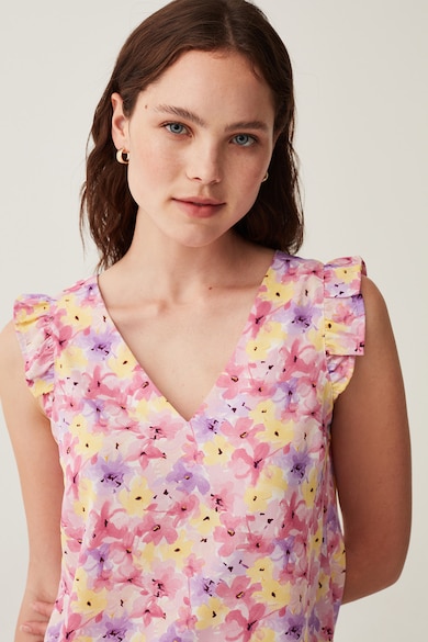 OVS Bluza cu decolteu in V si imprimeu floral Femei