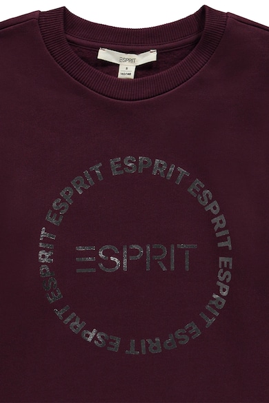 Esprit Bluza sport cu imprimeu logo si maneci cazute Fete
