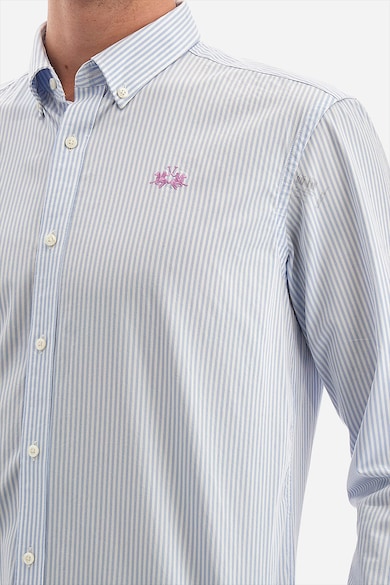 LA MARTINA Риза на райе с бродирано лого Мъже