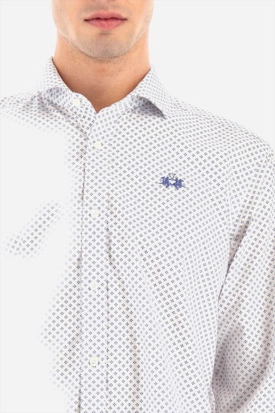 LA MARTINA Риза с десен и бродирано лого Мъже