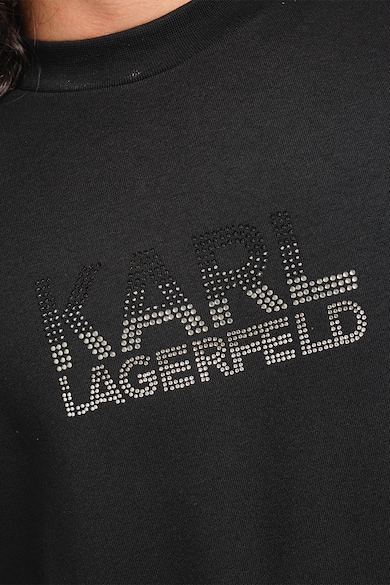Karl Lagerfeld Kerek nyakú pulóver strasszköves logóval férfi