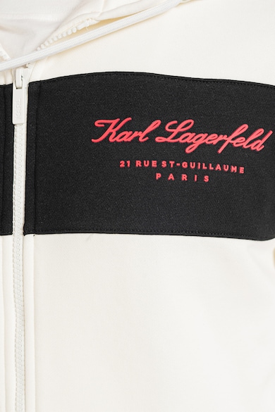 Karl Lagerfeld Colorblock dizájnos cipzáros pulóver kapucnival férfi