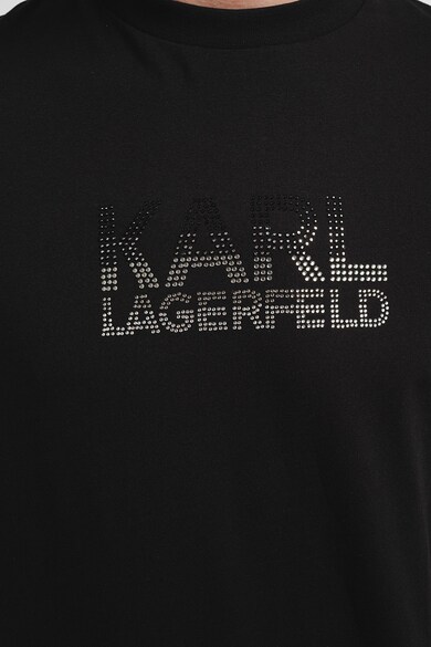 Karl Lagerfeld v Памучна тениска с лого от декоративни камъни Мъже