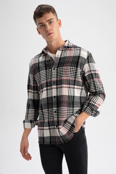 DeFacto Риза с памук с каре Мъже