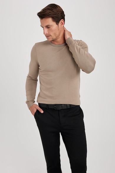 DeFacto Kerek nyakú finomkötött pulóver férfi
