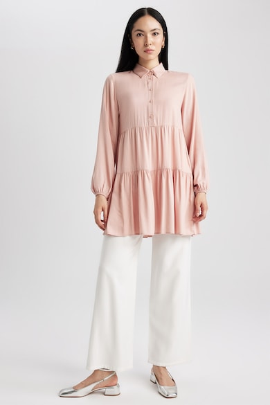 DeFacto Блуза с дизайн на пластове и цепка с копчета Жени