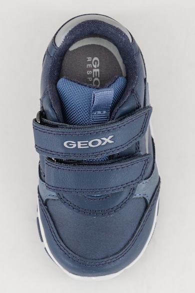 Geox Pantofi sport din piele ecologica si material textil cu velcro Baieti