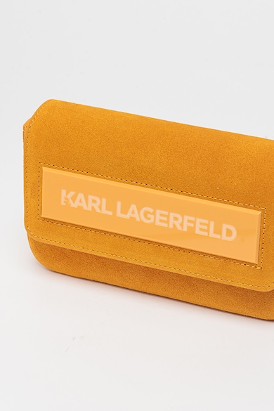 Karl Lagerfeld Icon keresztpántos nyersbőr és bőr táska logórátéttel női